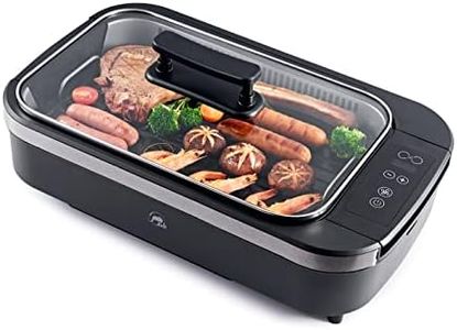 X&E Smokeless Indoor Grill, Enough for five people， 1500 Watt Non-Stick Removable Electric Grill Rack and Grill Pan, Temperature Adjustable up to 450°F, Fast Heat Up, Rapid Dishwasher Rinse