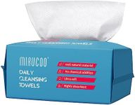 Mirucoo 100 Sheet Daily Cleansing Towels Ultra Soft Dry Wipes for Sensitive Skin Disposable Facial Washcloths 100% Organic Viscose Makeup Remover Tissues (Pack of 1)