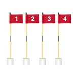 KINGTOP Miniature Golf Flagstick, Practice Putting Green Flags for Yard, Golf Pin Flag Hole Cup Set, Portable 2-Section Design, 3ft Flagpole, Indoor | Outdoor, Red Flag Numbered #1 2 3 4, 4-Pack