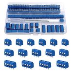 YIXISI 100 PCS PCB Mount Screw Terminal Block, 5mm Pitch 2 Pin/3 Pin/4 Pin Screw Terminal Block Connector, for Arduino DIY Project (85 x 2-Pin, 10 x 3-Pin, 5 x 4 Pin, Blue)