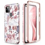 SURITCH for Google Pixel 4a 5G Case 【NOT for 4G】, [Built-in Screen Protector] Marble Full-Body Protection Shockproof Rugged TPU Bumper Protective Case for Google Pixel 4a 6.2 inch 2020(Rose Marble)