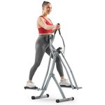Sunny Health & Fitness Elliptical Cross Trainer w/LCD Monitor, Air Walker Exercise Machines For Home Gym Workouts, Grey, 63L x 48W x 144H cm, SF-E902