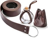 Sintege Renaissance Accessories Potion Bottle Medieval Viking Belt and Medicine Drawstring Pouch for Halloween Cosplay(Brown)