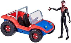 Marvel Spider-Man Spider-Mobile 6 Inch-Scale Vehicle with Miles Morales Action Figure, Marvel Toys for Kids Ages 4 and Up