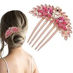 PALAY® Hair Comb Clips for Hair for Women Peacock Crystal Hair Side Comb Metal Hair Comb Pin Hair Accessories for Women Stylish Bun Bridal Headpiece