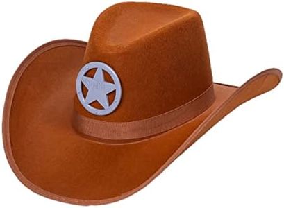 Dress-Up-America Cowboy Hat for Kids - Brown Sheriff hat - Western Style Hat for Girls and Boys