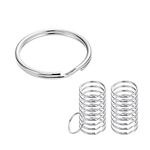 CORTNEY 100 Pack Small Keyring Rings Hoops, 25mm /0.99 Inch Silver Round Metal Split Rings for Home Keys Organization and Craft Making