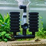VAYINATO® Aquarium Bio Sponge Filter Fish Tank, Double - Betta Fry Shrimp and Medium Fish Foam Internal Filter - Fresh Water and Salt Water (XY-2831) (Black) by Petzlifeworld