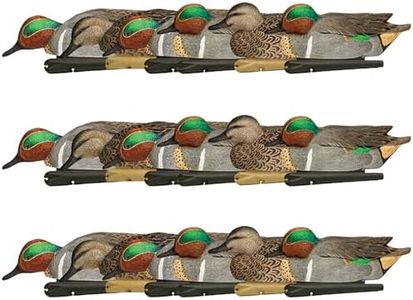 Avian X Topflight Green-Winged Teal Decoys, Realistic Floating Duck Decoys for Hunting, Weight-Forward Swim Keel, Set of 18, Multicolor