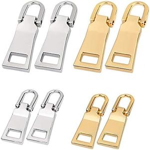 Zipper Pull Replacement,Metal Zipper Handle Mend Fixer Zipper Tab Repair for Luggage Suitcase Bag,Backpack,Jacket Bags,Coat Boots (Gold)