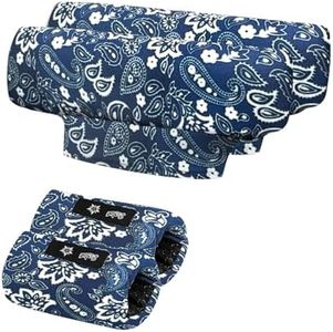 Underarm Crutch's Pad and Hand Grip Covers Universal Forearm Handle Padded Cushion Sets Accessories for Crutches Pads for Armpits (Blue Floral)