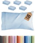 King Pillow Cases Set of 10 - Ultra Soft Hotel Quality Pillowcase Covers - Comfy. Cozy & Wrinkle Free - Shrink, Stain and Fade Resistant - Machine Washable Pillow Protectors - 10 Pcs Set - Light Blue