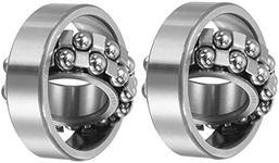 uxcell 1205 Self-Aligning Ball Bearings 25mm Bore 52mm OD 15mm Thickness Double Row Open Type Chrome Steel 2pcs