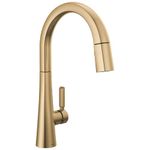 Delta Faucet Monrovia Gold Kitchen Faucet, Kitchen Faucets with Pull Down Sprayer, Kitchen Sink Faucet, Gold Faucet for Kitchen Sink with Magnetic Docking, Lumicoat Champagne Bronze 9191-CZ-PR-DST