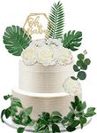 34 Pcs Wood Oh Baby Cake Topper Boho Baby Cake Decorations with Artificial Eucalyptus Leaves Vine for Baby Shower Gender Reveal Birthday Wedding Party DIY Decor