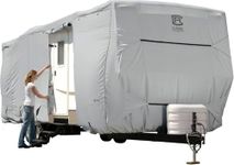 Classic Accessories Over Drive PermaPRO Travel Trailer Cover, Fits 33' - 35' RVs, Camper RV Cover, Customizable Fit, Water-Resistant, All Season Protection for Motorhome, Grey