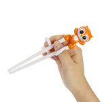 Edison Friends Chopsticks Owl, Edison Chopsticks First Step for Baby, Chopsticks Training, Chopstick Learning, How to use Chopsticks, Chopsticks Helper, Made in Korea- Owl - Orange - Right Handed