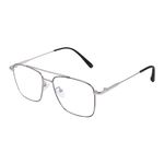 Dervin Blue Light Blocking Blue Cut Zero Power anti-glare Retro Square Eyeglasses, Frame for Eye Protection from UV by Computer/Tablet/Laptop/Mobile (Silver-Black)