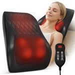 Himouta Lower Back Massager with Heat, Shiatsu Electric Back and Neck Massager, 3D Deep Kneading Massage Pillow, Portable Massager Cushion, Gift for Women Men at Office Home Use (Black)