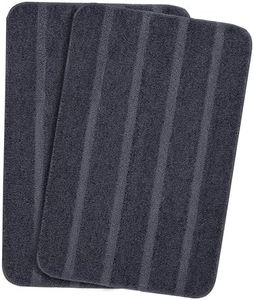 Saral Home Microfiber Soft Anti Slip Water Absorbent Door Mat | Bath Mat with Rubber Bottom | Soft & Super Absorbent Mats for Shower | Quick-Drying Mats for Kitchen Bathroom|Set of 2(Grey, 50X80 CM)