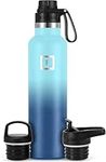 IRON °FLASK Sports Water Bottle - 710 ml, 3 Lids (Spout Lid), Vacuum Insulated Stainless Steel, Hot Cold, Modern Double Walled, Simple Thermo Mug, Standard Hydro Metal Canteen