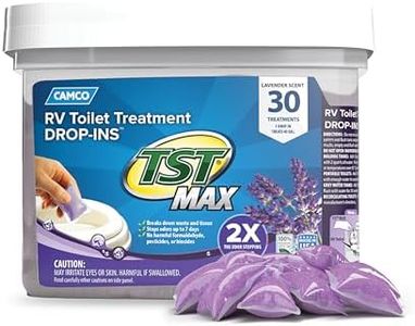 Camco TST MAX Camper/RV Toilet Treatment Drop-INs - Control Unwanted Odors & Break Down Waste and Tissue - Safe Septic Tank Treatment - Lavender Scent, 30-Pack (41553)