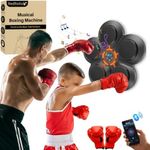 RedRoko Musical Boxing Machine, Smart Music Boxing Machine with Bluetooth, Boxing Game Trainer, Fun, Wall Mounted Punching Pad Bag with Stand, Musical Boxing Machine with Gloves for Kids and Adults