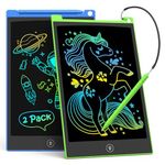 TECJOE 2 Pack LCD Writing Tablet, 8.5 Inch Colorful Doodle Board Drawing Tablet for Kids, Erasable Reusable Writing Drawing Pad, Learning Toys Gifts for 3 4 5 6 Years Old Boys and Girls Toddlers