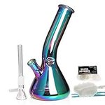 Glass Bong with Spiral Bong Filter, 14.5mm Glass Bong Bowl 19.3oz Water Bong with Bong Accessories Buckle Hookahs Glass Bongs Cheap Bong (Mini bong)