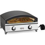 Mimiuo Outdoor Gas Pizza Oven Portable Stainless Steel Pizza Maker with Large Baking Stone - Make 2 Pizzas At Once - Multifunctional Grilling Stove to Cook Steak Meat Seafood, 25.2 x 20.7 x 12 Inch