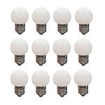 Monsing LED G45 Night Light Bulbs 1W Low Wattage Globe Small Bulbs 10 W Equivalent E27 Screw Base Bathroom Vanity Porch Outdoor Light Chains (3000K)