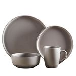 Barbary & Oak BO867007GRY Avena 16 Piece Dinnerware Set, Stoneware, Fossil Grey