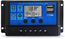 Solar Charge Controller, 100A Solar Charge Controller, Upgraded Solar Panel USB Port Solar Panel Battery Intelligent Regulator, Multi-Function Adjustable LCD Display Street Light Controller Blue100A