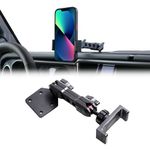 RERPRO Dash Cell Phone Mount Holder Compatible with 2024 Jeep Wrangler JL 4XE Interior Accessories 360° Adjustable Dashboard Smart Phone Holder 1 Pack Black Clip