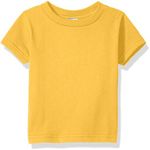 Clementine Baby Infant Unisex Cotton Tee Boy & Girl Short Sleeve T-Shirt, 6M-2Yr, Gold, 18MOS