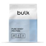 Bulk Pure Whey Protein Powder,Unflavoured,23g Protein and 5g BCAAs per Scoop,Whey Concentrate Shake,Low Sugar,Supports Muscle Growth and Repair,Smooth Mixing,Vegetarian,1kg