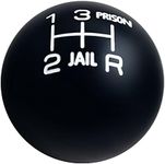 DEWHEL Aluminum 200 Grams Weighted Round Black/White Inlay Jail Prison 5 Speed Shift Knob Manual Car M10x1.5 M10x1.25 M8x1.25 M12x1.25