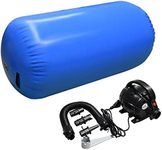 GLANT Air Mat Tumble Track AirSpot - Gymnastics Training Springboard - Round Inflatable Springboard (Air Roller-Royal BLUE（WIth Pump）, (Diam)23.6in*（H）39.4in)