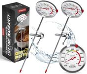 BOMATA 2-Pack Waterproof IP67 Candy Thermometers with Pot Clip, Deep Fry Oil Thermometer with Upgraded 2.5in Large Display for Cooking, Food, Turkey, BBQ, Grill... Mth400