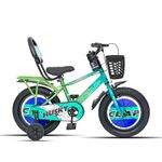 Husky 14T Cycle for Kids with Built-in Carrier - Olive Green/Ever Green