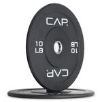 CAP Barbell 10 lb Economy Olympic Bumper Plate Set with Gray Log – Pair | Black