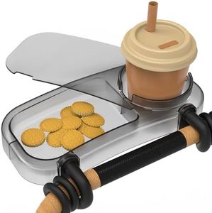 Upgraded Universal Stroller Snack Tray, Cup Holder Stroller Tray with Silicone Flexible Arms Grip, Stroller Tray Attachment for Baby Toddler Holder Stroller Accessories for Snacks On The Go