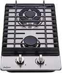 Anlyter 12 Inch Gas Cooktop, 2 Burn