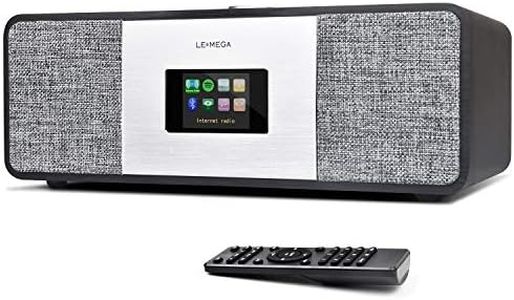 LEMEGA MSY3 Music System,WiFi Internet Radio,FM Digital Radio,Spotify Connect,Bluetooth Speaker,Stereo Sound,Wooden Box,Headphone-Out,Alarms Clock,40 Pre-Sets,Full Remote and App Control - Black Oak