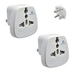 Pipestation UK to India Plug Adapter 2 Pack - India Travel Plug - Type G to D India Plug Adaptor - UK 3 Pin to India 3 Pin Plug Adaptor for India - Travel Adaptor for India, Sri Lanka,Maldives,Nepal