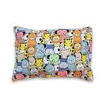 KRADYL KROFT Toddler Pillow with 100% Cotton Removable Cover - 20 X 15 Inches | Children Pillows | Baby Pillows Happy Zoo, Multicolored