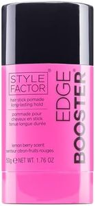 Style Factor EDGE BOOSTER Hair Stick Pomade with Beeswax | Strong Hold Slick Stick for Flyaways, Edges & Baby Hair | Lightweight Hair Wax Stick for Sleek Buns & Ponytails | Lemon Berry | 1.76oz