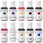 Gel Food Coloring 10 x 15ML, Tasteless Gel Food Coloring for Cake Decorating Baking Fondant Cookie Frosting, Vibrant Icing Gel Colors Set, Very Suitable for Home & Bakery Baking Use (15g/Bottles)