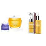 Olay Vitamin C Moisturiser, Skincare Face Cream with Niacinamide & AHA, 50ml Day Cream, Includes FREE Olay Retinol Travel Size Night Cream, 15ml, Skin Care Gifts & Vitamin C + AHA24 Day Gel Serum