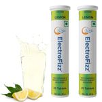 ElectroFizz Electrolyte Energy Drink for Workout, Sports Drink for Men and Women, Energy Supplement, Instant Hydration - 40 Effervescent Tablets (Pack of 2 tubes) -Lemon Flavour, 2 count, 20 capsules